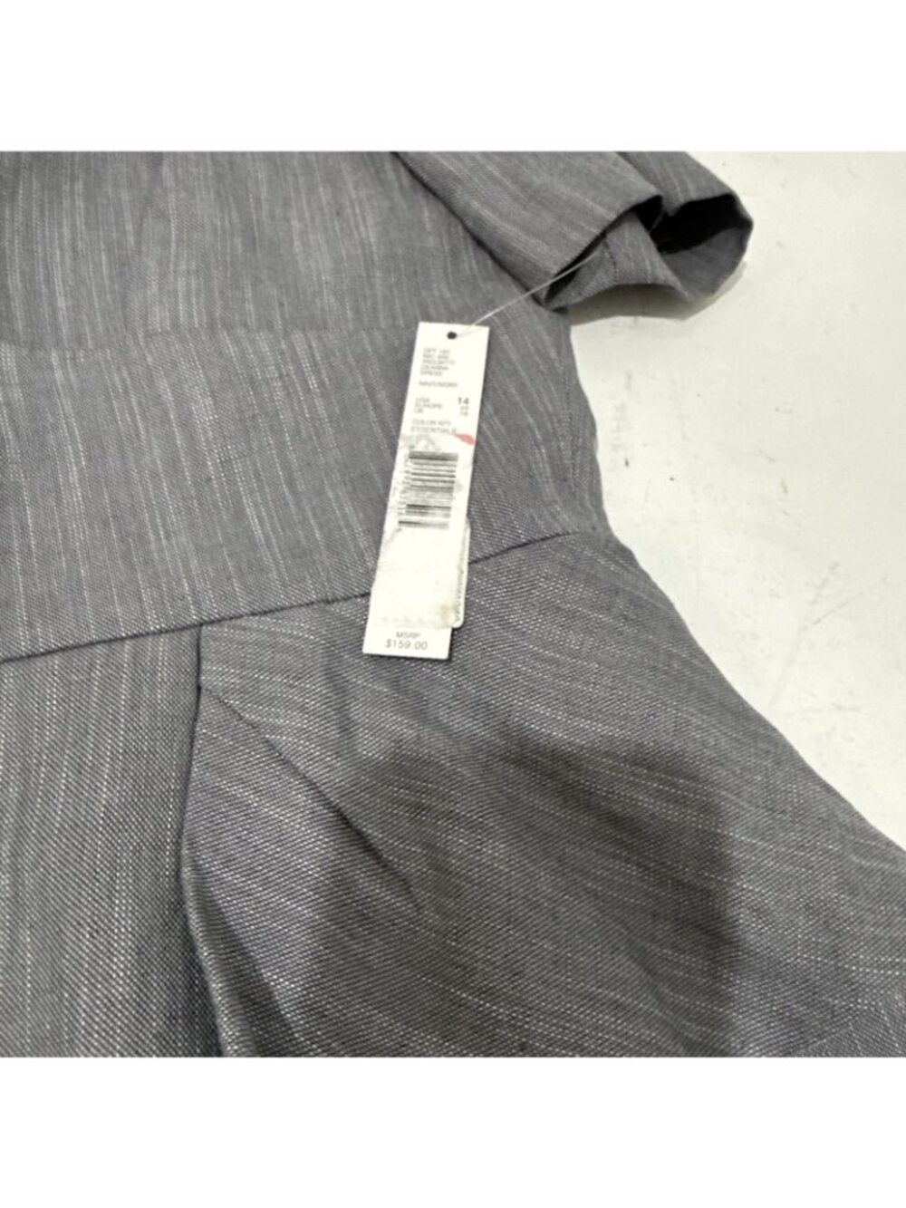 Antonio Melani Dress Navy Blue Gray Sheath Short Peplum Empire Size 14 - Picture 5 of 14
